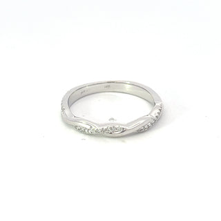 Anillo de diamantes de 0,15 quilates en oro blanco de 14 quilates - talla 6,5