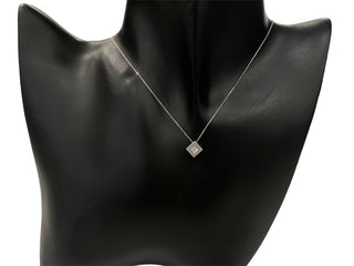 Collar de diamantes de 0,05 quilates en oro blanco de 10 quilates, 18"