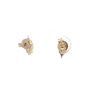Aretes de diamantes y peridoto en oro amarillo de 10 quilates