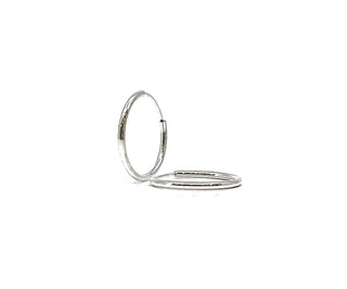 Pendientes de aro sin fin de plata de ley 925 de 30 mm