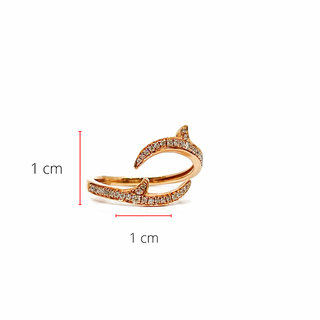 14K Rose Gold 0.15cttw Diamond Ring - Size 6.5