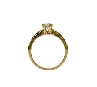 14K Yellow Gold 0.70cttw Canadian Diamond Engagement Ring, size 6.5