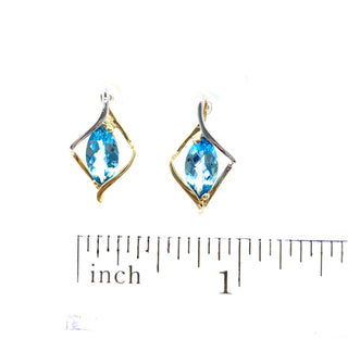 Pendientes de topacio azul