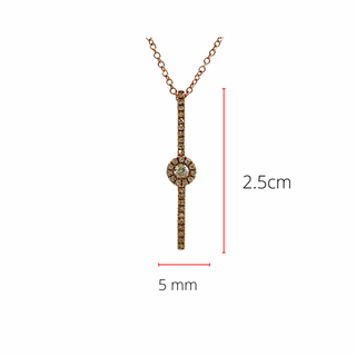 Colgante de diamantes de 0,13 quilates en oro rosa de 14 quilates, 18"