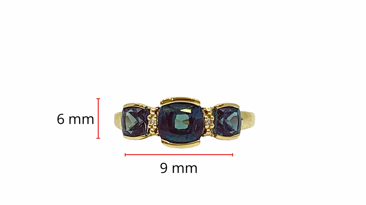 10K Yellow Gold 2.00cttw Created Alexandrite Ring, size 7