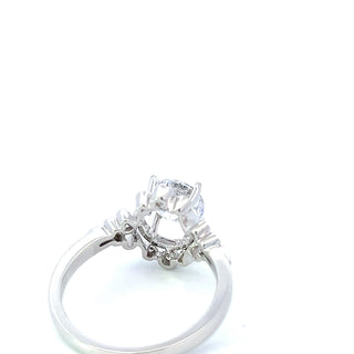 14K Round Brilliant Cut Halo Diamond Ring