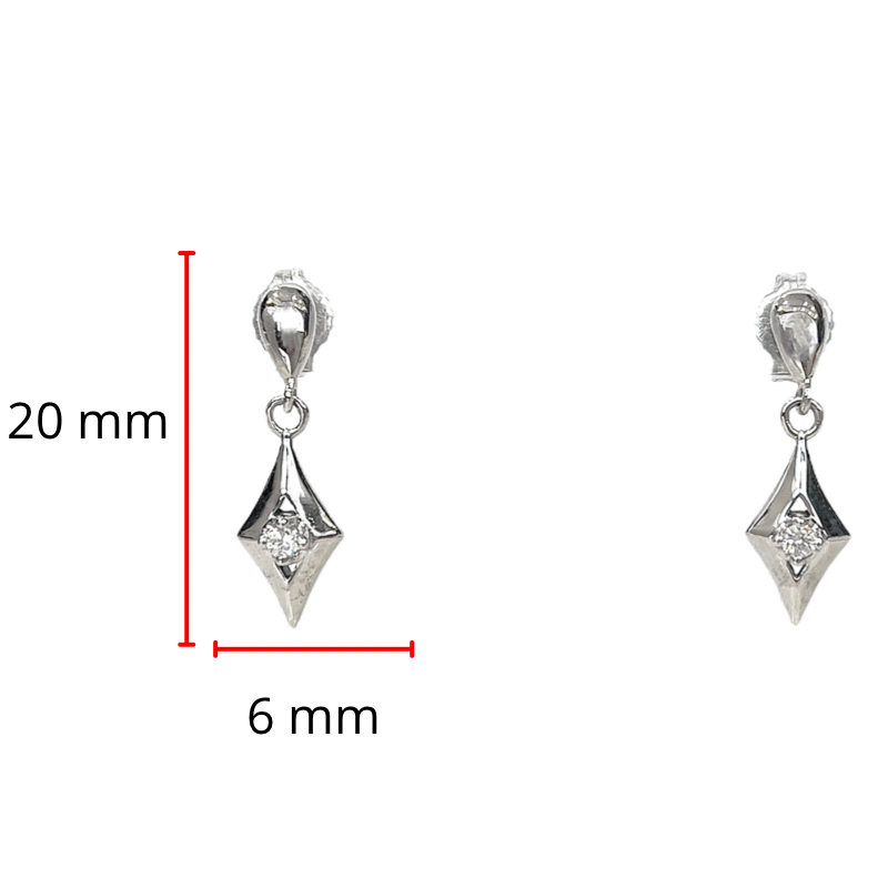 10K White Gold 0.06cttw Diamond Dangle Earrings