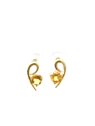 Aretes de citrino en oro amarillo de 14 quilates