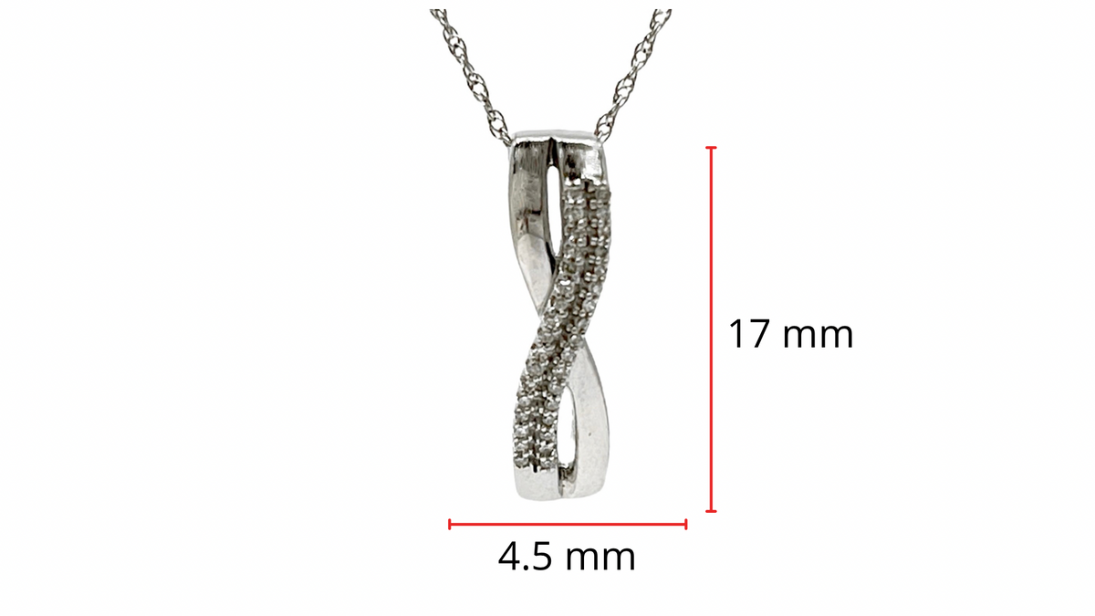 10K White Gold 0.05cttw Diamond Pendant, 18&quot;