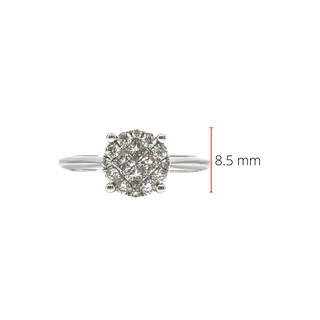 14K White Gold 0.47cttw Diamond Halo Engagement Ring, size 6.5