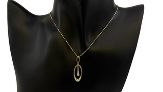 Collar de diamantes de 0,10 quilates en oro amarillo de 10 quilates, 18"