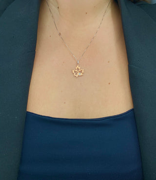 Colgante de diamante canadiense de 0,02 quilates en oro rosa de 10 quilates, 18"