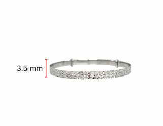 Brazalete para bebé con talla de diamante en oro blanco de 10 quilates 