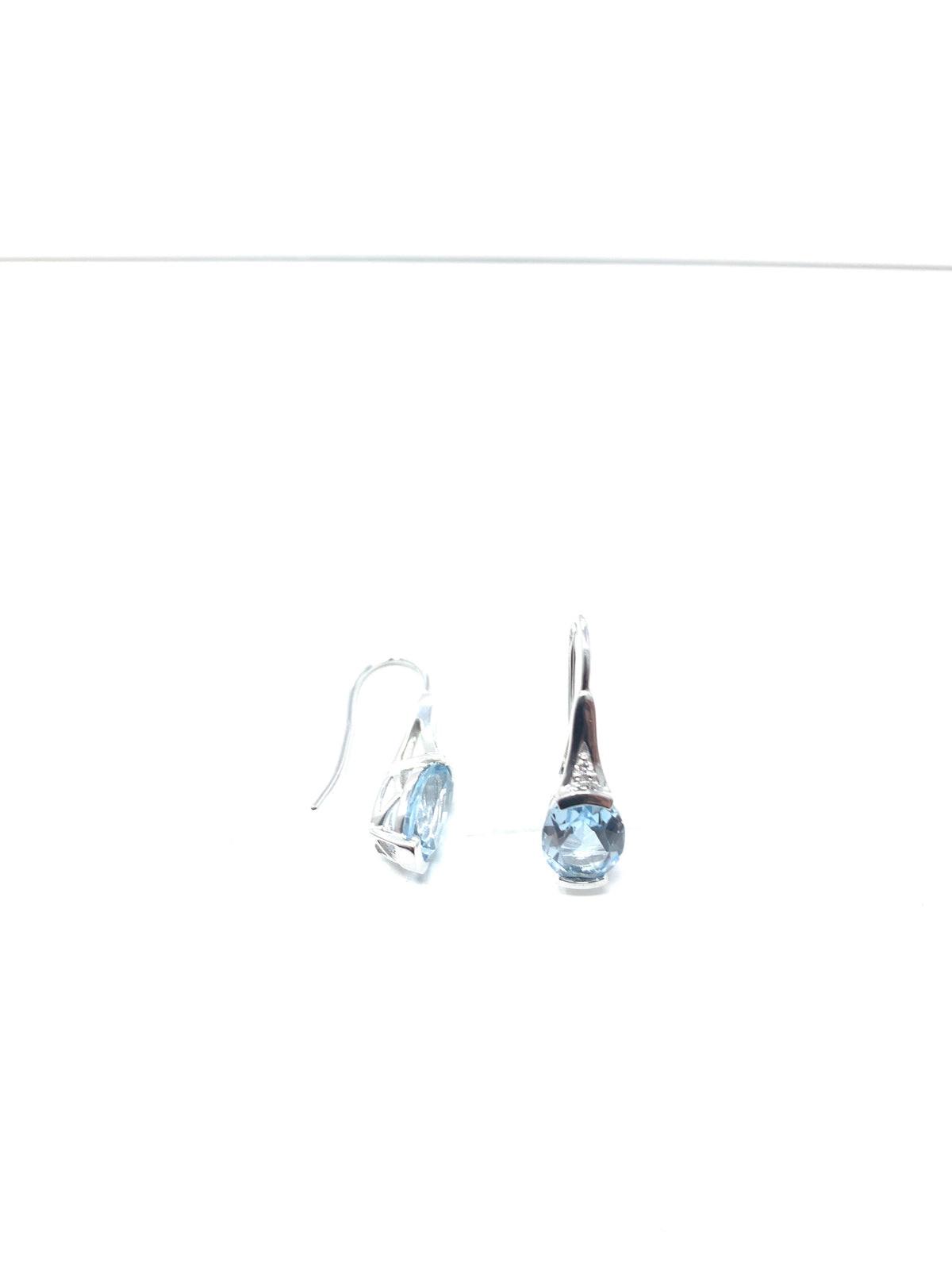 Blue Topaz &amp; Diamond Earrings
