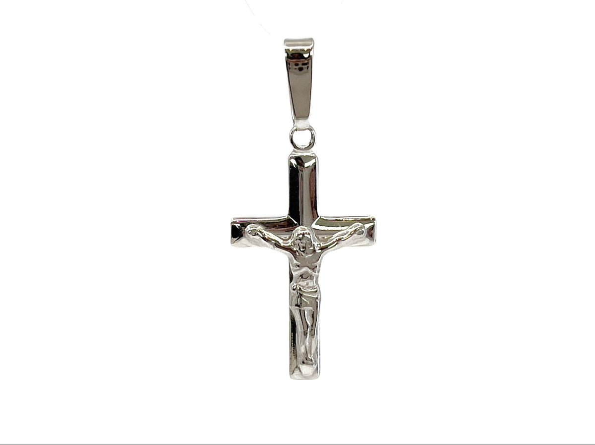 925 Sterling Silver 23mm x 13mm Hollow Crucifix Cross Charm