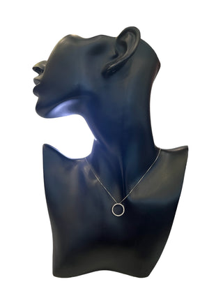 Colgante de eternidad con diamantes de 0,05 quilates en oro blanco de 10 quilates - 18"