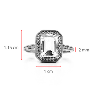 10K White Gold  2.0cttw Genuine White Topaz Ring