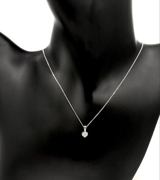 Colgante solitario de diamante de 0,20 quilates en paladio y oro blanco de 18 quilates, 18"