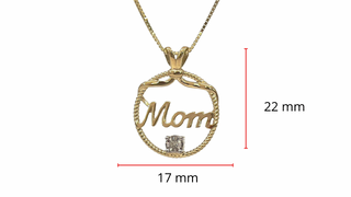 Collar MOM con diamantes de 0,02 quilates en oro amarillo de 10 quilates - 18"