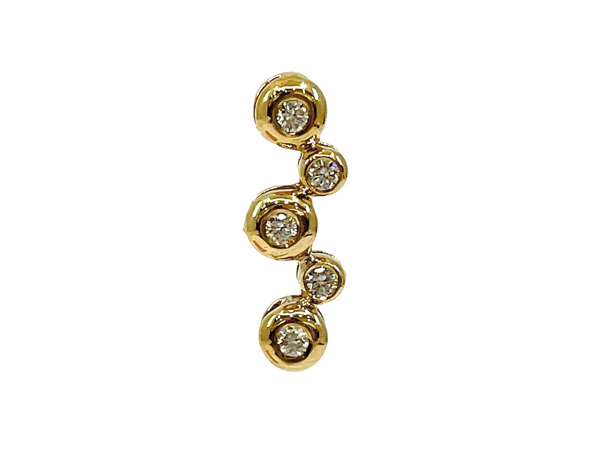 Colgante Casiopea con diamantes de 0,15 quilates en oro amarillo de 14 quilates - 19 mm