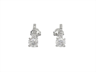 Pendientes de plata de ley 925 con circonitas cúbicas de 5,5 mm: 14,5 mm x 5,5 mm