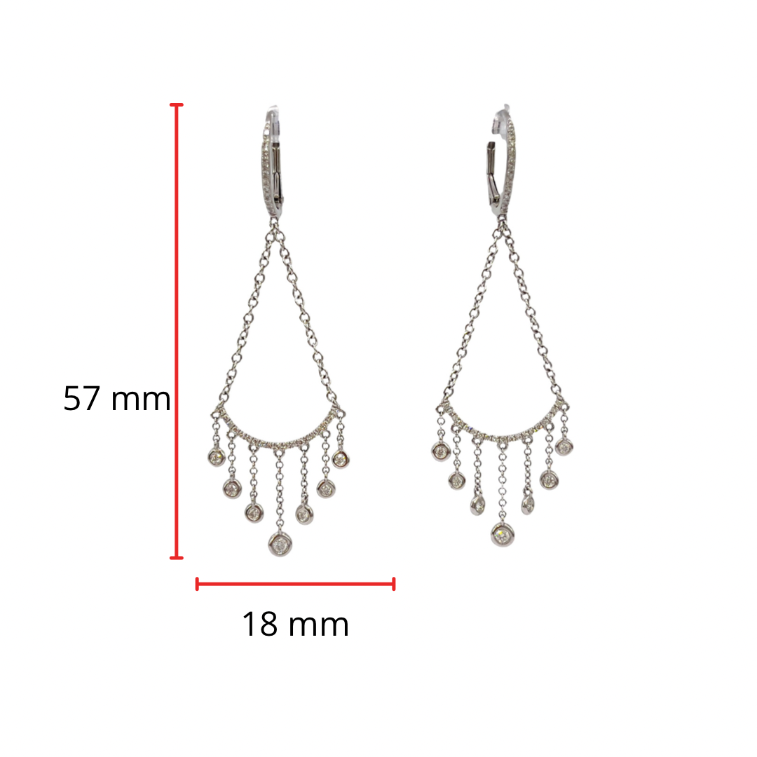 14K White Gold 0.34cttw Dangle Diamond Earrings