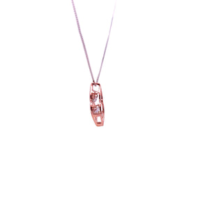 Colgante de oro blanco y rosa de 10 quilates con diamantes de 0,20 quilates en total, 18"