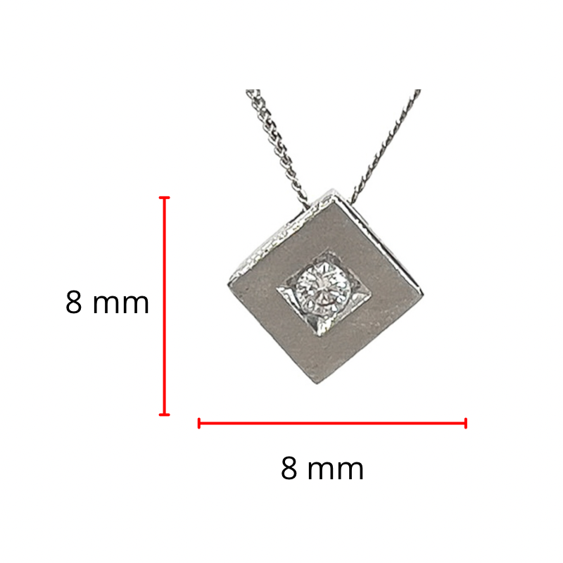 Collar de diamantes de 0,05 quilates en oro blanco de 10 quilates, 18&quot;