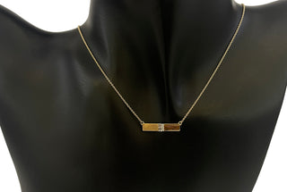 Colgante con barra de diamantes de 0,06 quilates en oro amarillo de 14 quilates, 18"