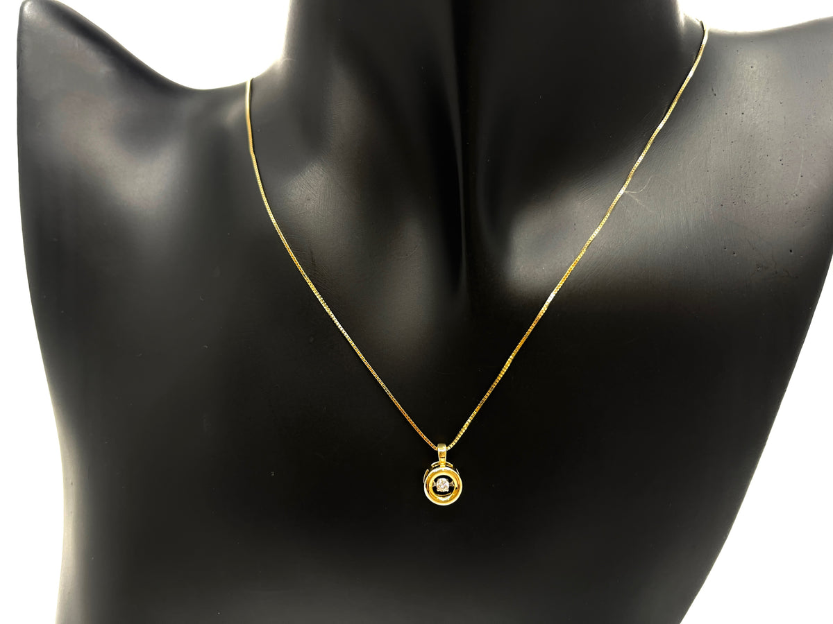 10K Yellow Gold 0.05cttw Diamond Pendant, 18&quot;