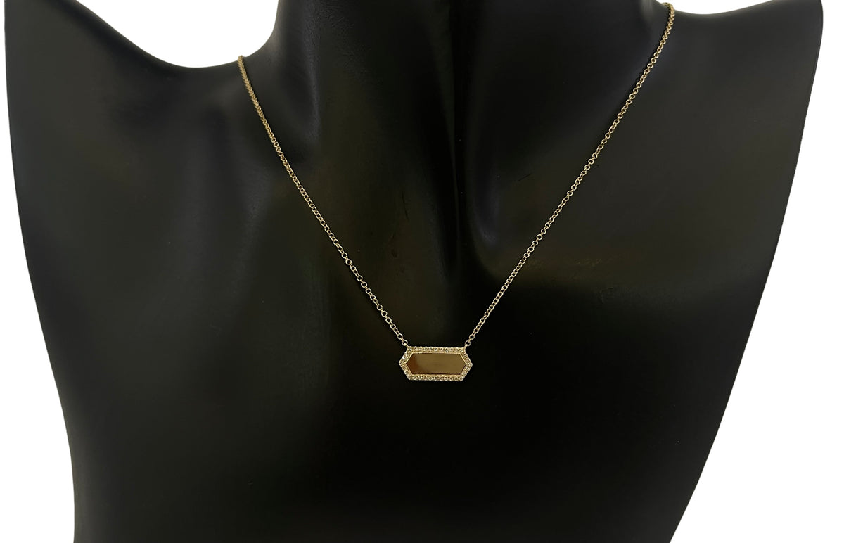 14K Yellow Gold 0.10cttw Diamond Pendant, 18&quot;