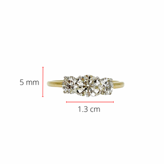 14K Gold 1.00cttw Lab Grown Diamond 3 Stone Engagement Ring