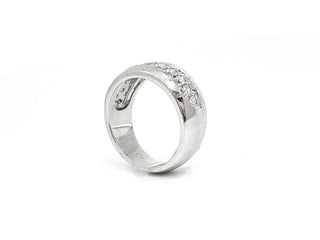 Anillo de oro blanco de 14 quilates con pavé de diamantes de 0,80 quilates, talla 6