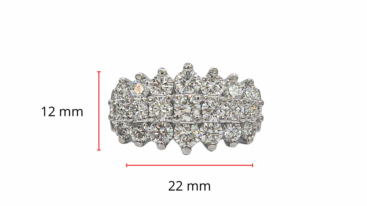 14K White Gold 2.60cttw Diamond Band - Size 6.5