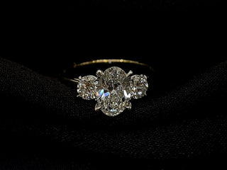 14K Gold 1.55cttw Lab Grown Diamond 3 Stone Ring