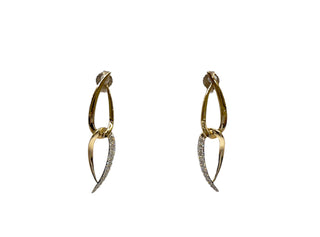 Pendientes colgantes de diamantes en oro amarillo de 10 quilates, 0,25 quilates