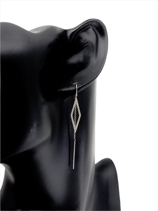 Pendiente colgante de diamantes en oro blanco de 14 quilates, 0,26 quilates
