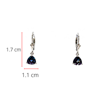 10K White Gold Created Alexandrite  Earrings