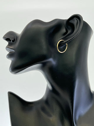 10K Yellow Gold 22mm Sleeper/Keeper/Hoop Earrings