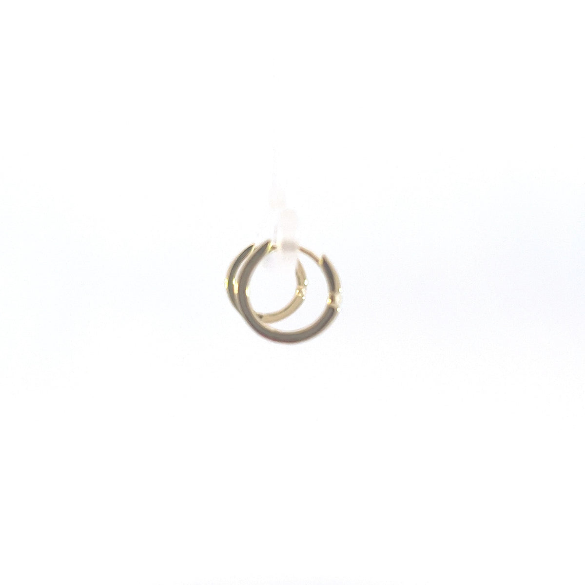 10K Yellow Gold 0.04cttw Diamond Hoop / Huggie / Hinged Earring