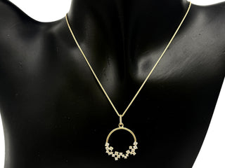 Collar de diamantes de 0,50 quilates en oro amarillo de 10 quilates, 18"