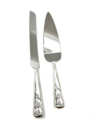 Servidor para pasteles plateado de 2 piezas WJ1CS