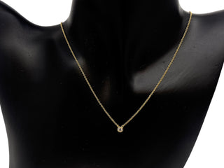 Collar de diamantes canadienses de oro amarillo de 14 quilates de 0,101 quilates
