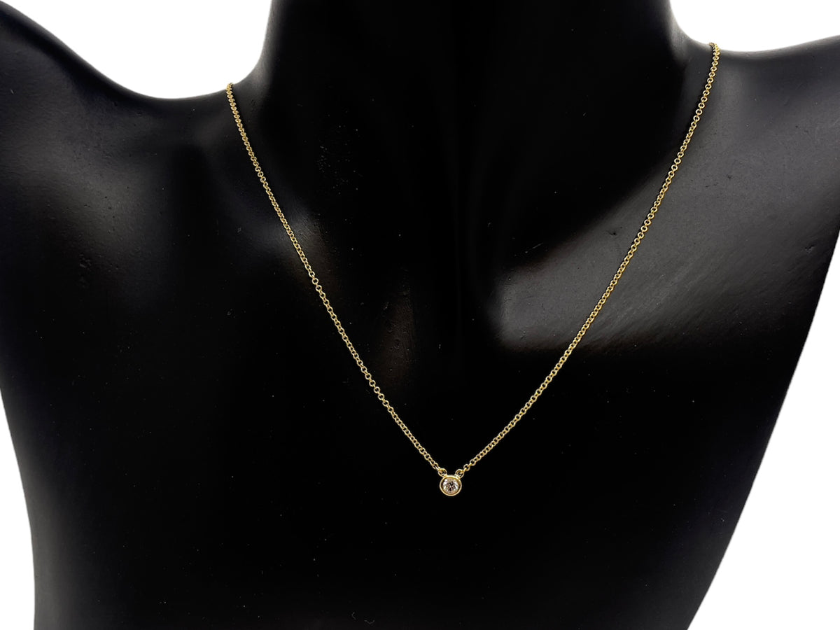 14K Yellow Gold 0.101cttw Canadian Diamond Necklace