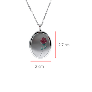 Collar con medallón ovalado de plata de ley, 18"