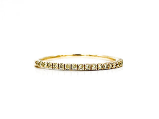 Anillo de oro amarillo de 14 quilates con diamantes amarillos de 0,15 quilates, talla 6,5
