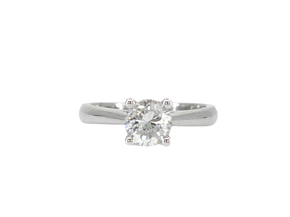 14K White Gold 0.92cttw Diamond Engagement Ring, Size 6