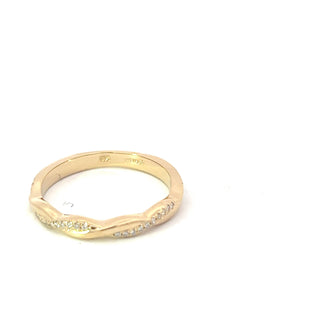 Anillo de diamantes de 0,15 quilates en oro amarillo de 14 quilates - talla 6,5