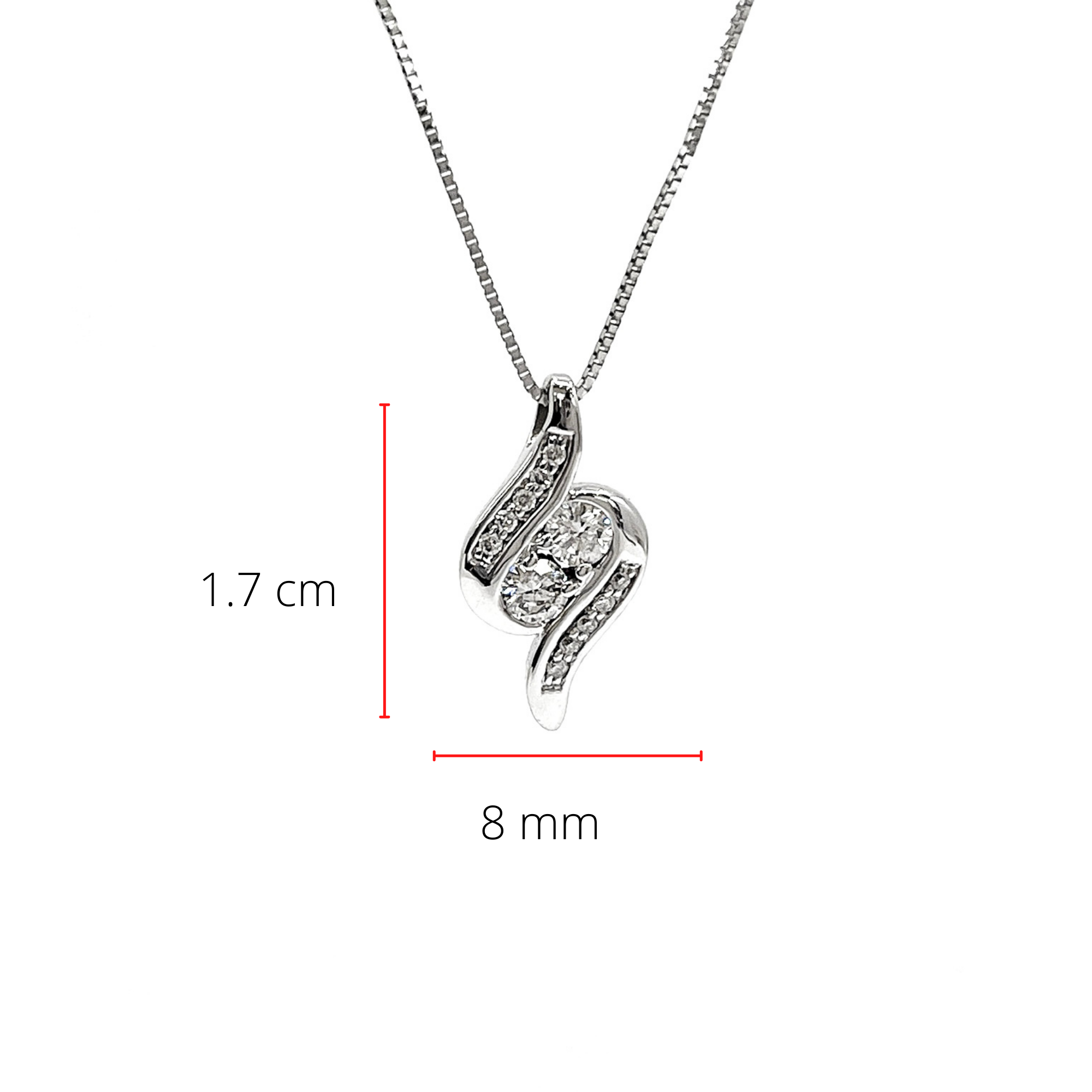 10K White Gold 0.25cttw Diamond Pendant, 18"