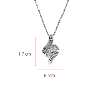 Colgante de diamantes de 0,25 quilates en oro blanco de 10 quilates, 18"